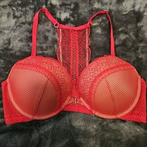 Victoria's Secret Red Lace Push-Up Racerback Bra